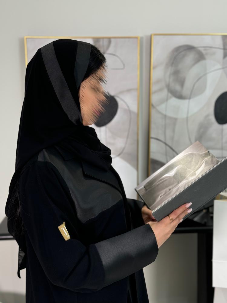عباية ندى ا بقماش كريب تدخيلات تفته