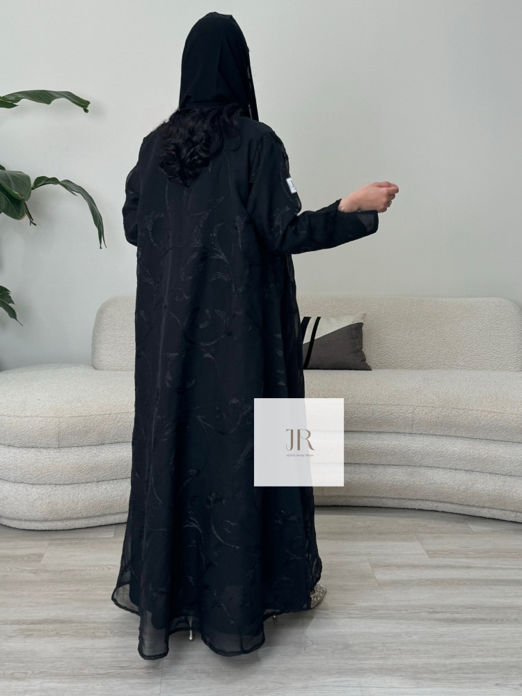 l Eid collection عباية اورجنزا تطريز خيالي اسود