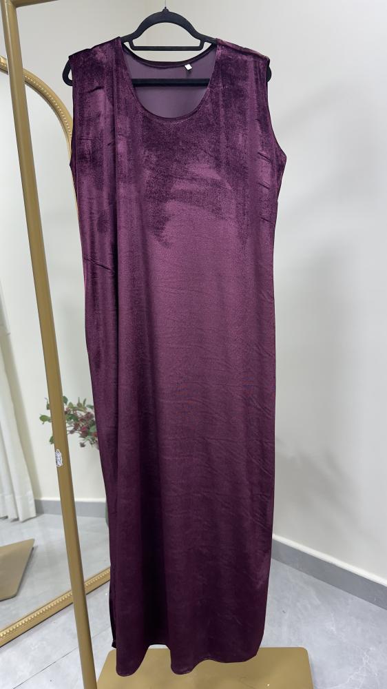 Under abaya - فستان مخمل تحت العباية -موف