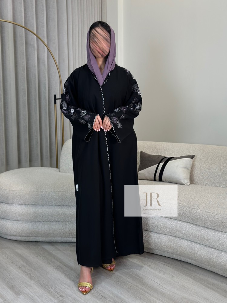 عباية روان بقماش انترنت هاري كرستال موف - اسود