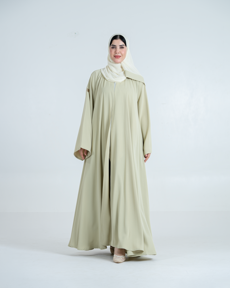 عباية نسرين بقماش كريب احساس تفاحي