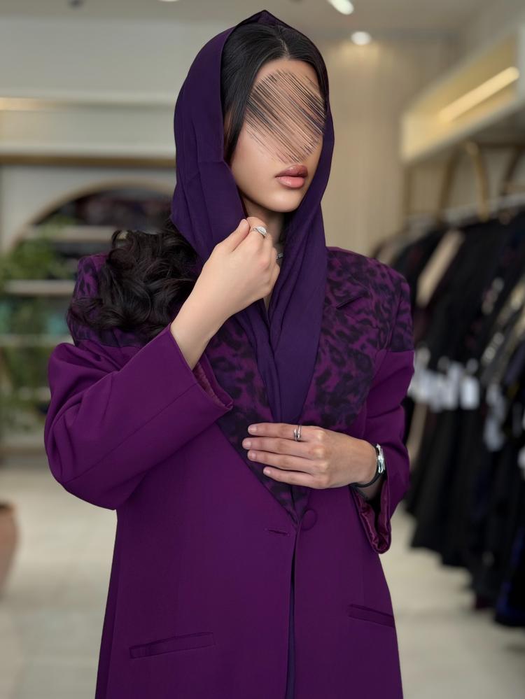 عباية إيليف بقماش كربب باربي تركي موف ( طقم ثلاث قطع )