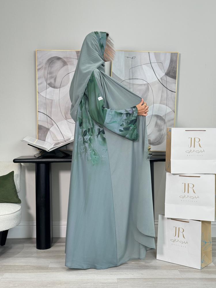 عباية هيفاء اخضر ساده
