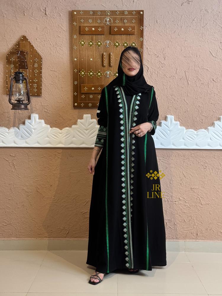 عباية اصالة بقماش كريب ملكي بتطريز تراثي