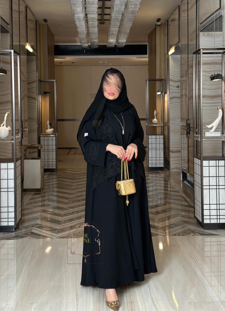 عباية اسيل كريب بانوراما تدخيلات دانتل