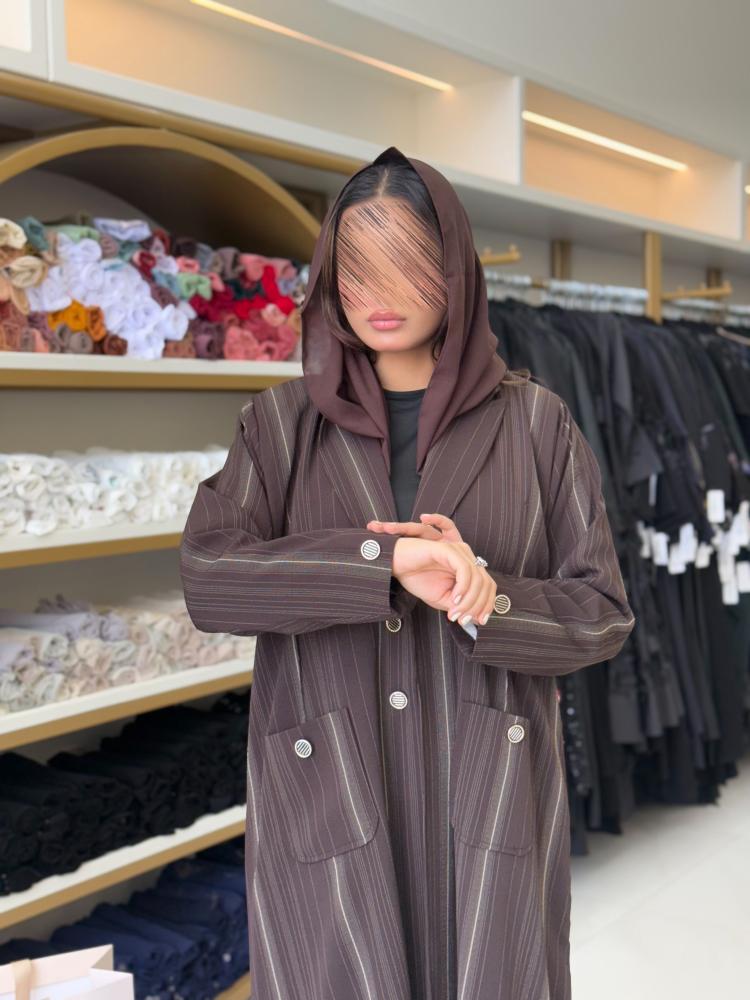 عباية غرام بليزر بقماش كريب اميرال بني