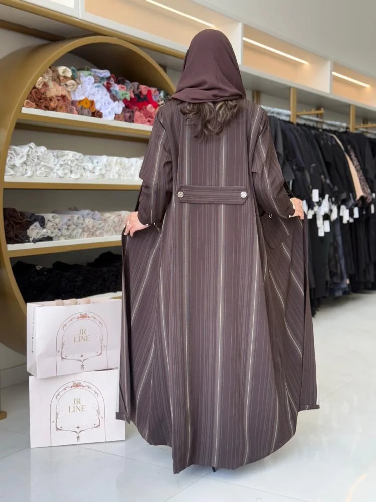 عباية غرام بليزر بقماش كريب اميرال بني