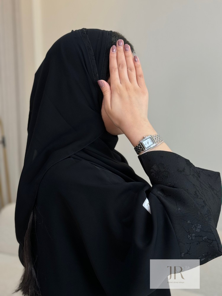 عباية شيهانه l لف بقماش نواعم اليخت - اسود