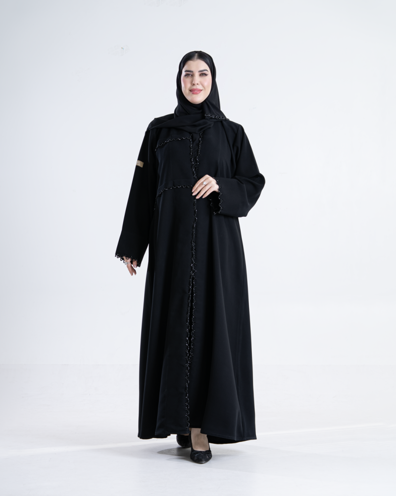 عباية الاميره بقماش سرميك اندونيسي بشك اسود