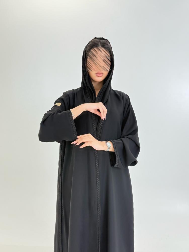 عباية امثال بقماش انترنت بتطريز زج زاج اسود