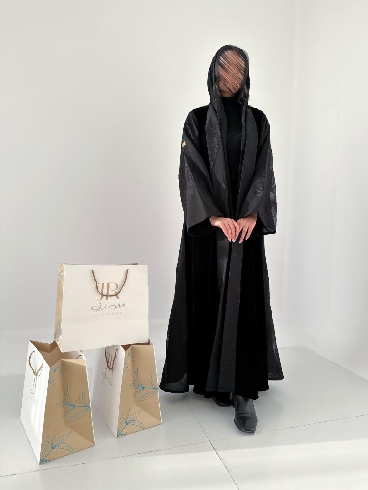 Winter collection ا عباية نقيه بقماش مخمل تدخيلات اورجنزا اعشاب