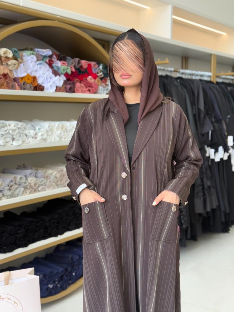 عباية غرام بليزر بقماش كريب اميرال بني