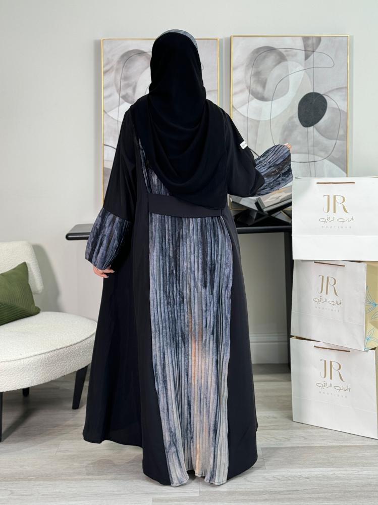 عباية زاد ا حرير مغسول كسرات لنن سماوي