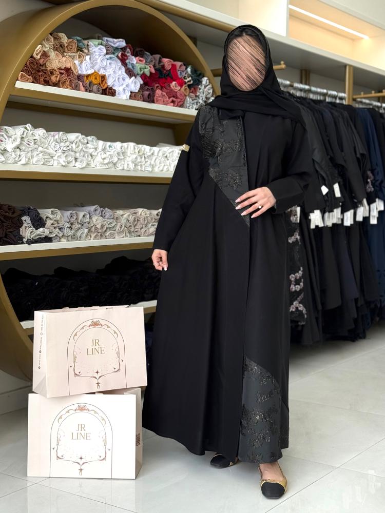 عباية اليف بقماش كريب الاناقة وجاكار زيتي