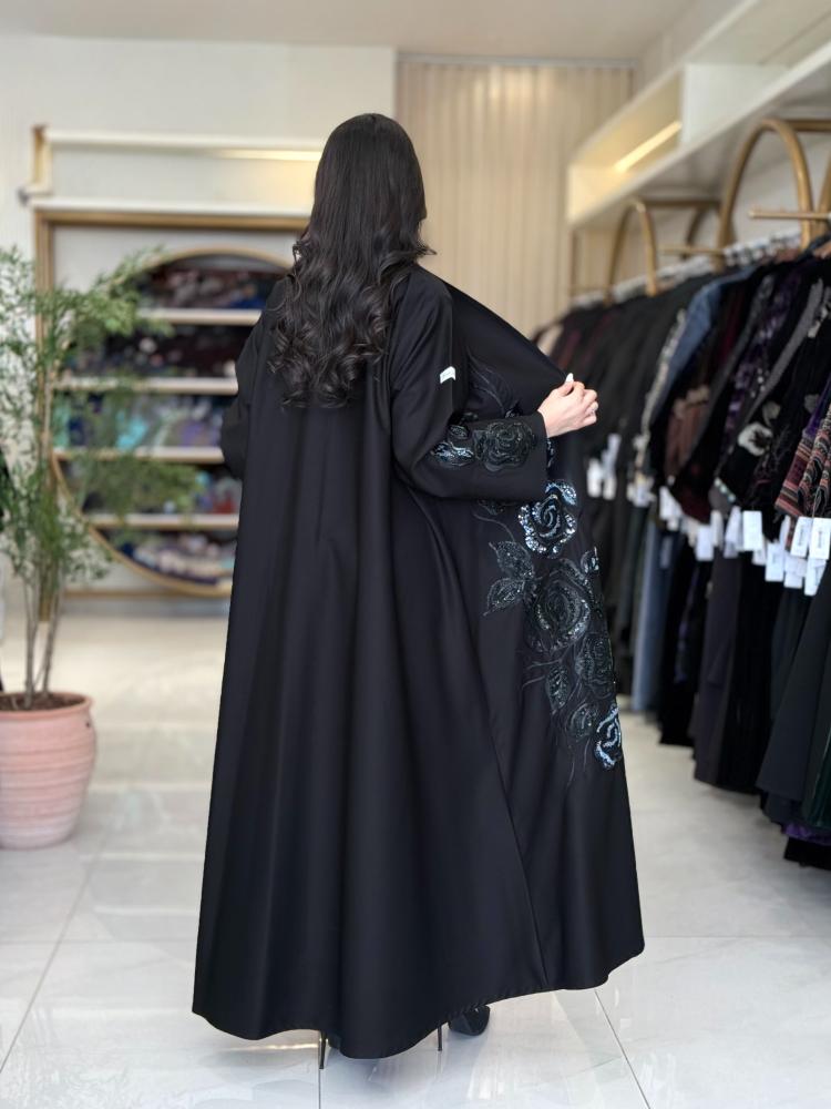 عباية صولا بقماش كريب ايطالي بشك اخضر