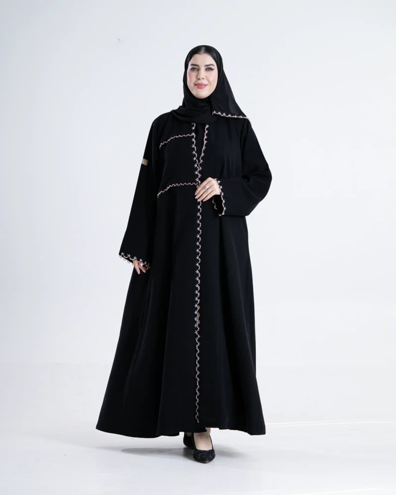 عباية الاميره بقماش سرميك اندونيسي بشك زهري