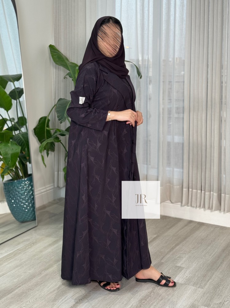 عباية انوار l بقماش اليخت مع ردة - موف