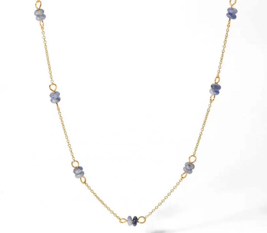 Natural stone stainless steel necklace
