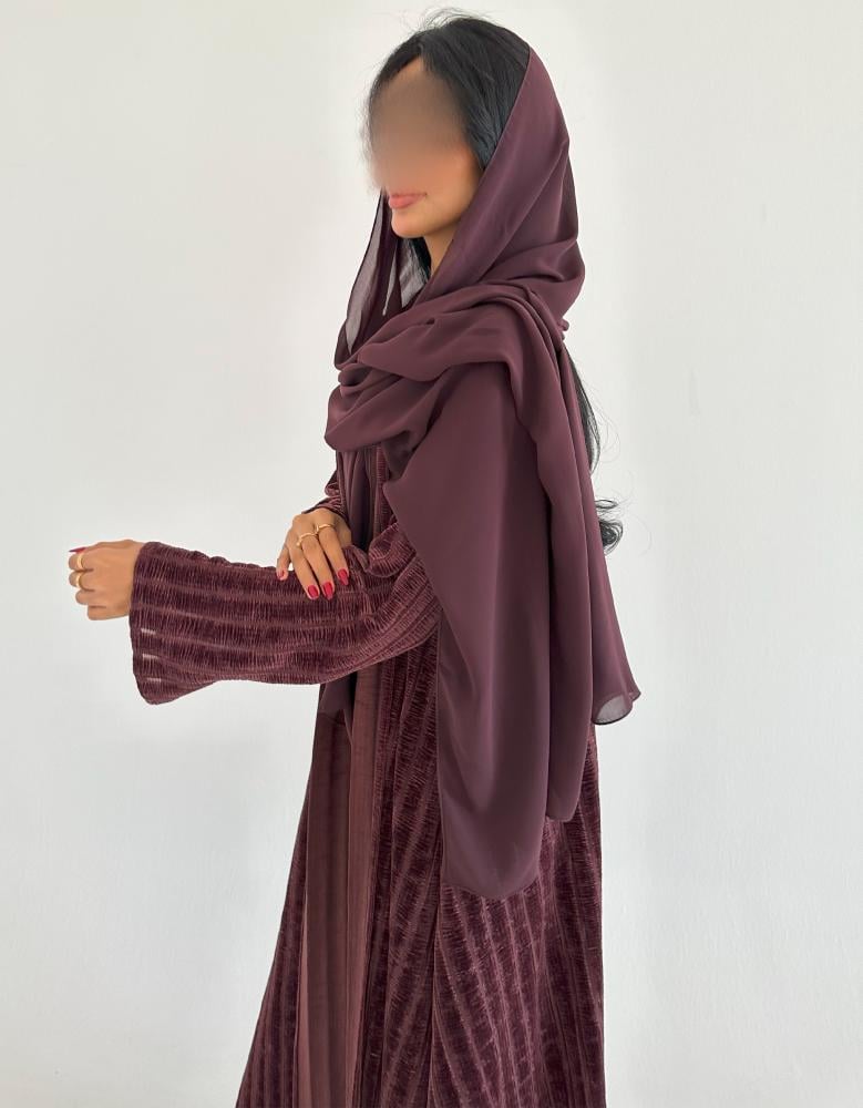 مخمل مع شيفون مخطط نص كلوش