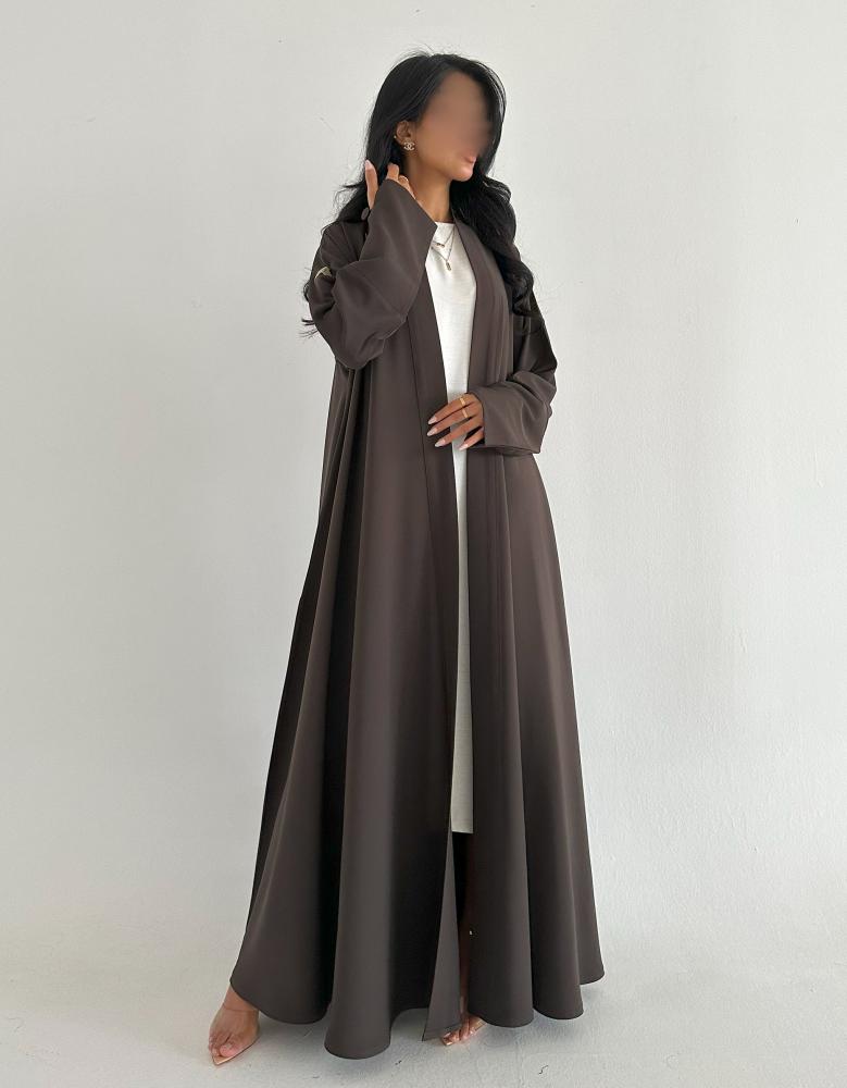 Brown crepe, full flare