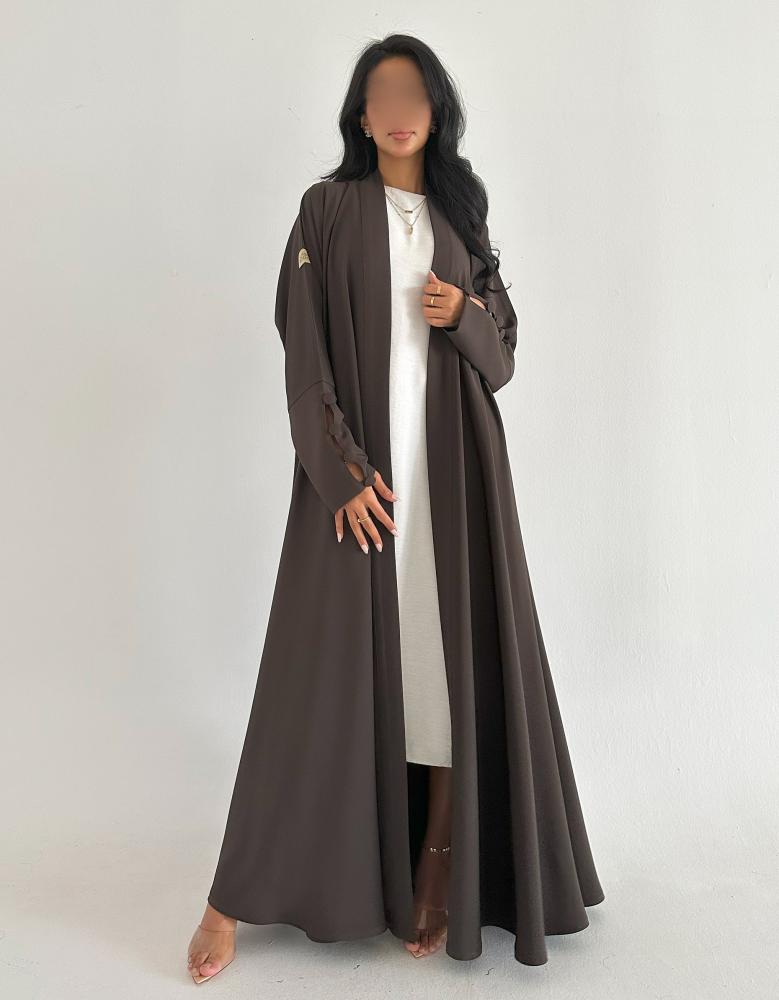 Brown crepe, full flare