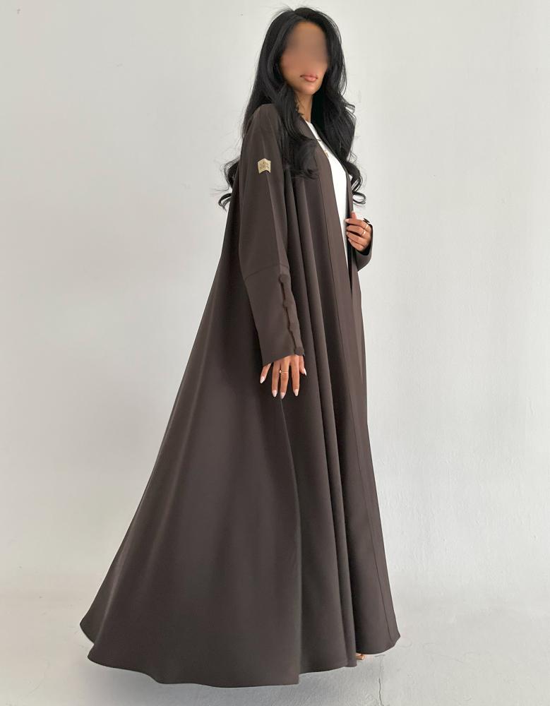 Brown crepe, full flare