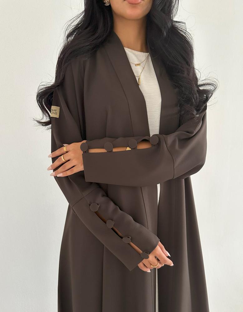 Brown crepe, full flare