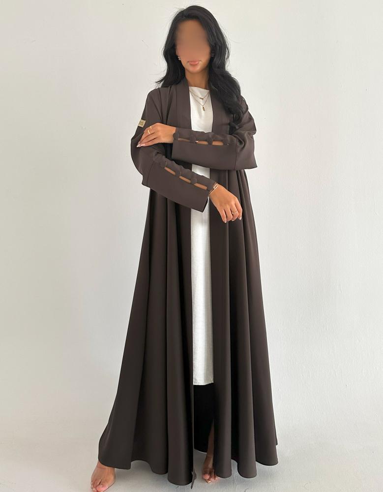 Brown crepe, full flare