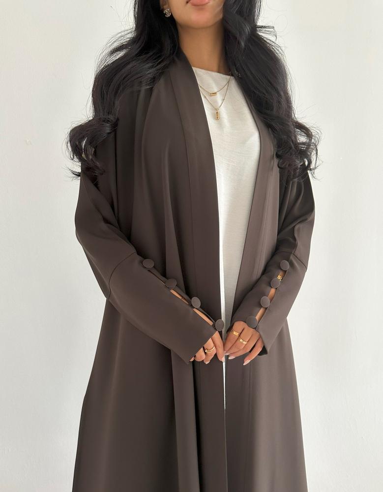 Brown crepe, full flare