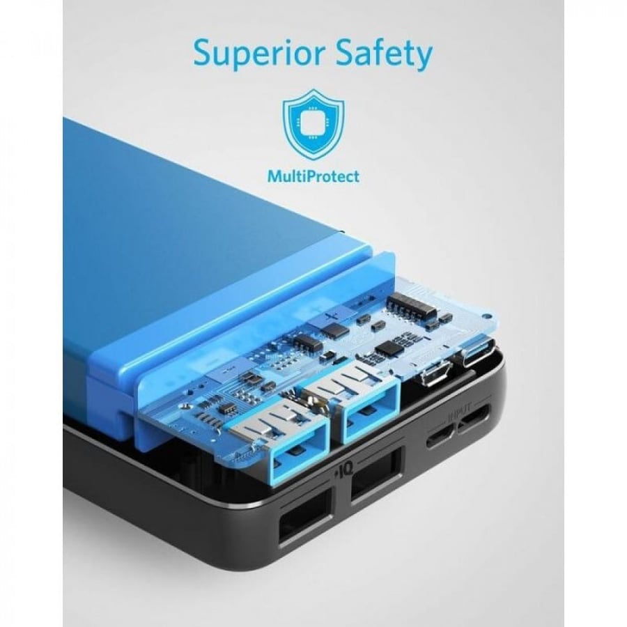 - شاحن متنقل انكر باوركور اسينشل 20000 ملي امبير بمنفذين USB - اسود