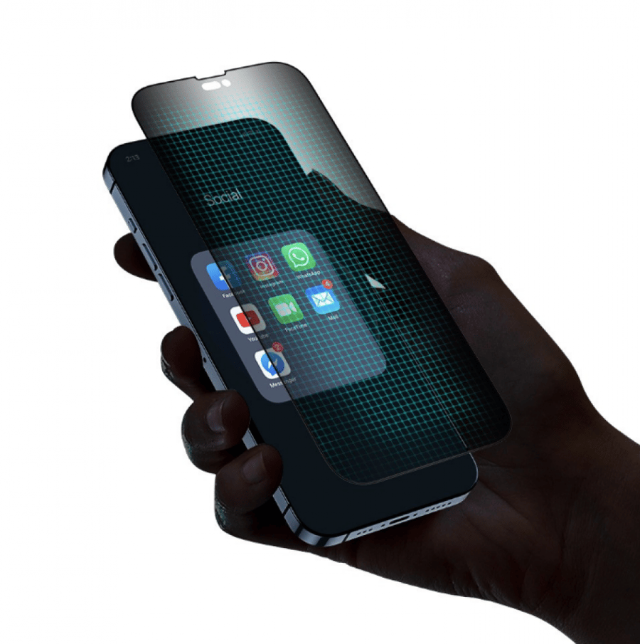 = شاشة حماية زجاجية خصوصية كاملة AMAZINGthing للايفون 14 برو