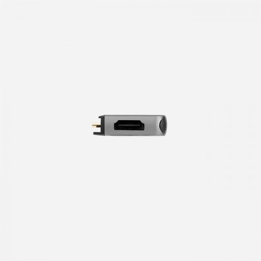 -- موماكس 4 في 1 مخرج وصلات Type-C متعدد المنافذ (PD,HDMI,USB,AUX) - رمادي غامق