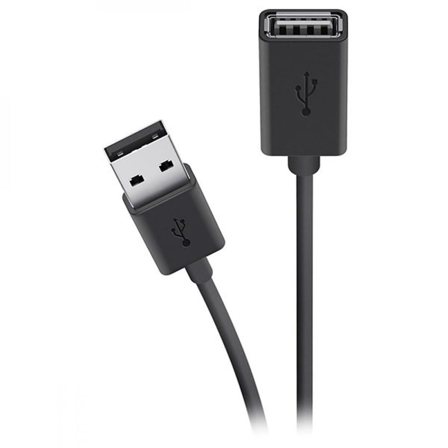 = توصيلة USB (مدخل ومخرج) من بيلكن لاطالة سلك الشاحن بطول 4.8m - اسود