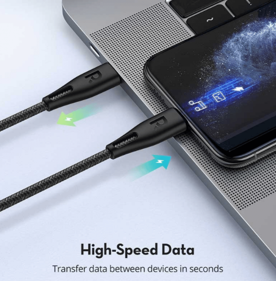 = كيبل راف باور USB-C إلى لايتنينق بطول 30 سم  - أبيض