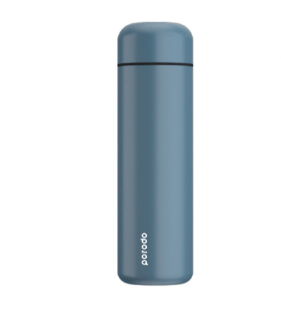 مطارة ماء ذكية حافظة للبرودة والسخونة بسعة 500 مللي أزرق | Porodo Smart Water Bottle with Temperature Indicator