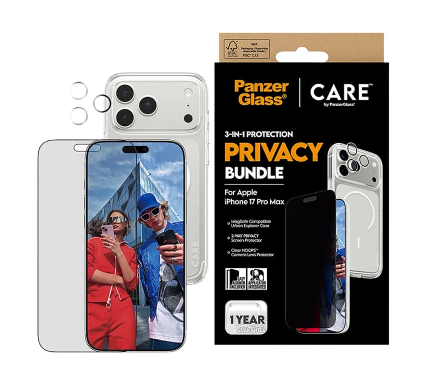 بكج حماية بانزر جلاس CARE يدعم MagSafe ايفون 17  - حفظ الخصوصية