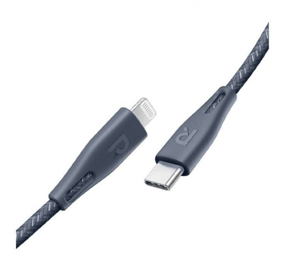 سلك راف باور USB-C إلى لايتنينق بطول 30 سم  - رمادي