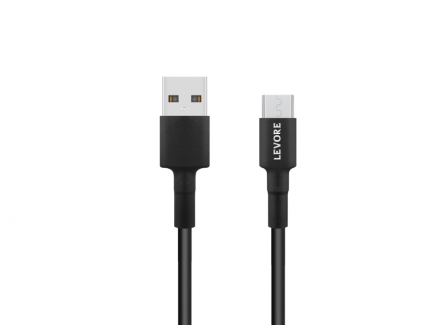 = سلك شاحن ليفوري مايكرو USB بطول 1 م بلاستيك - اسود