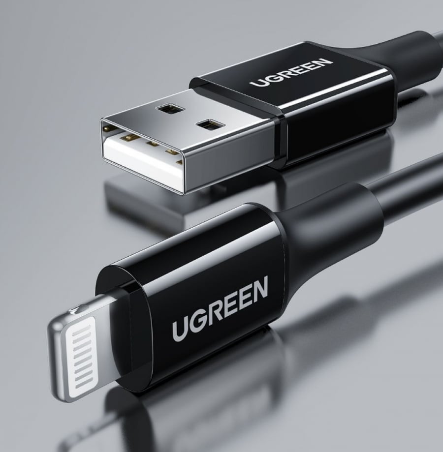 = سلك شاحن يوجرين USB إلى آيفون بطول 1 م - أبيض