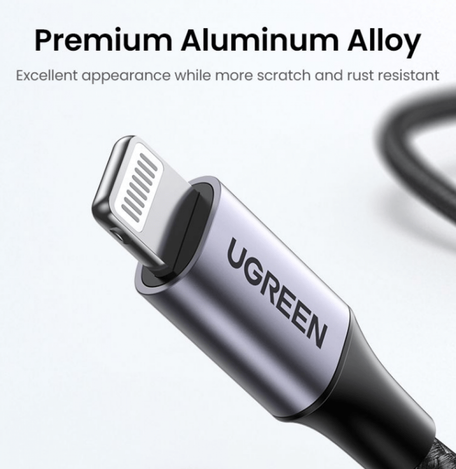 سلك شاحن يوجرين USB إلى آيفون بطول 1 م - أبيض