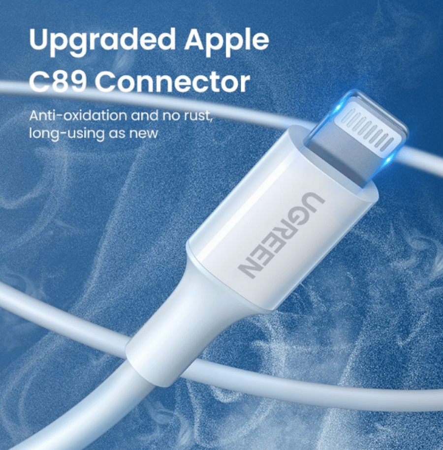 سلك شاحن يوجرين USB إلى آيفون بطول 1 م - أبيض