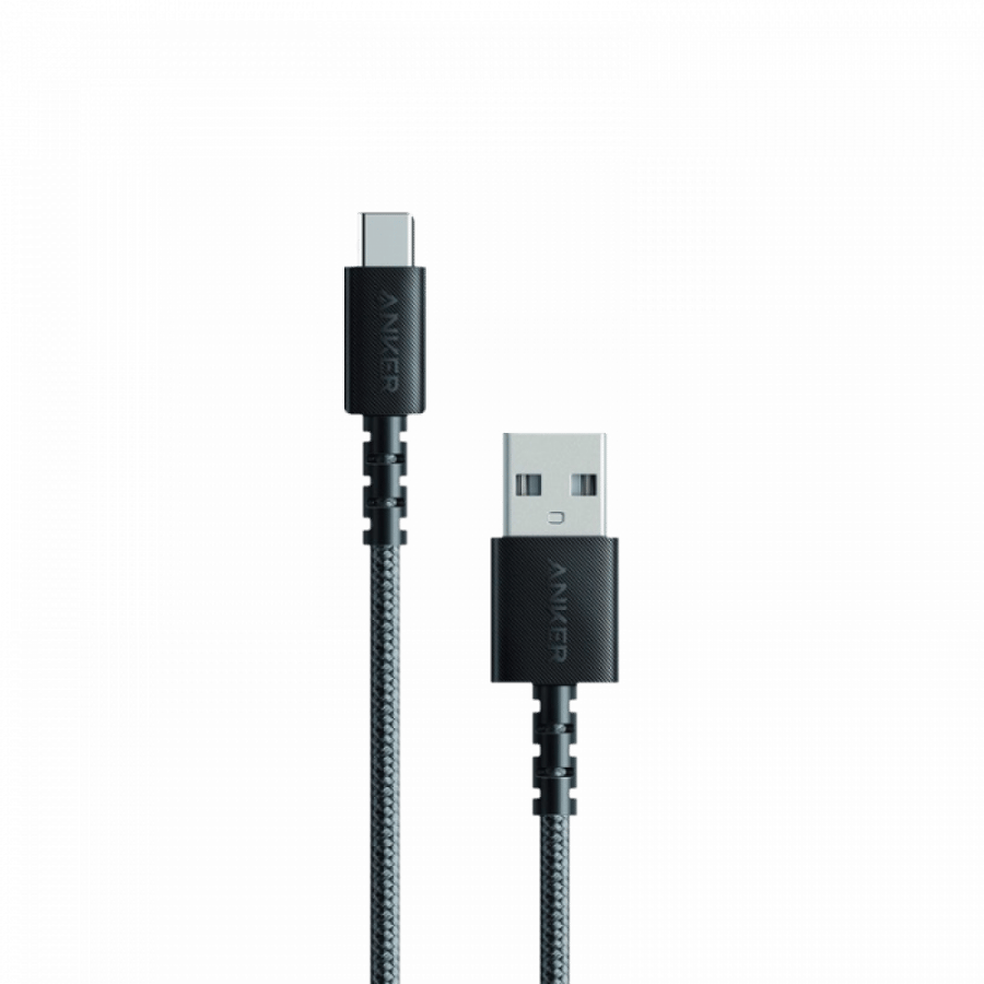 = كيبل USB-C إلى USB باورلاين سيلكت بلس من انكر بطول 90 سم قماش - اسود