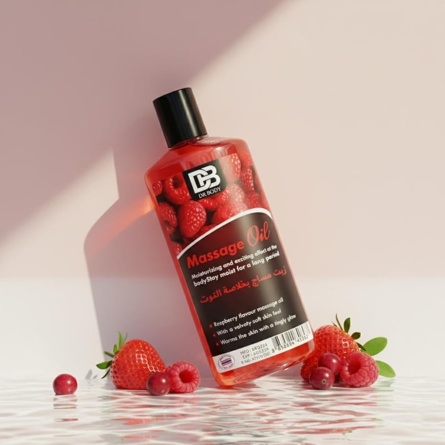 Massage oil with raspberry extract from Dr. Badi