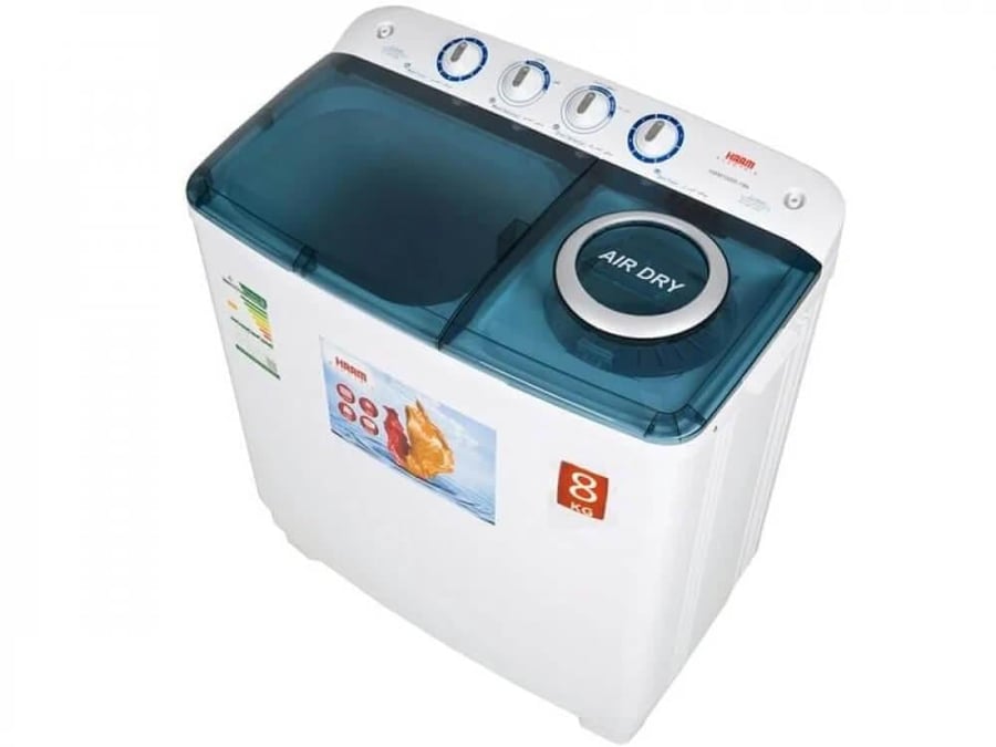 غساله هام 8 ك حوضين أبيض - HWM800021N