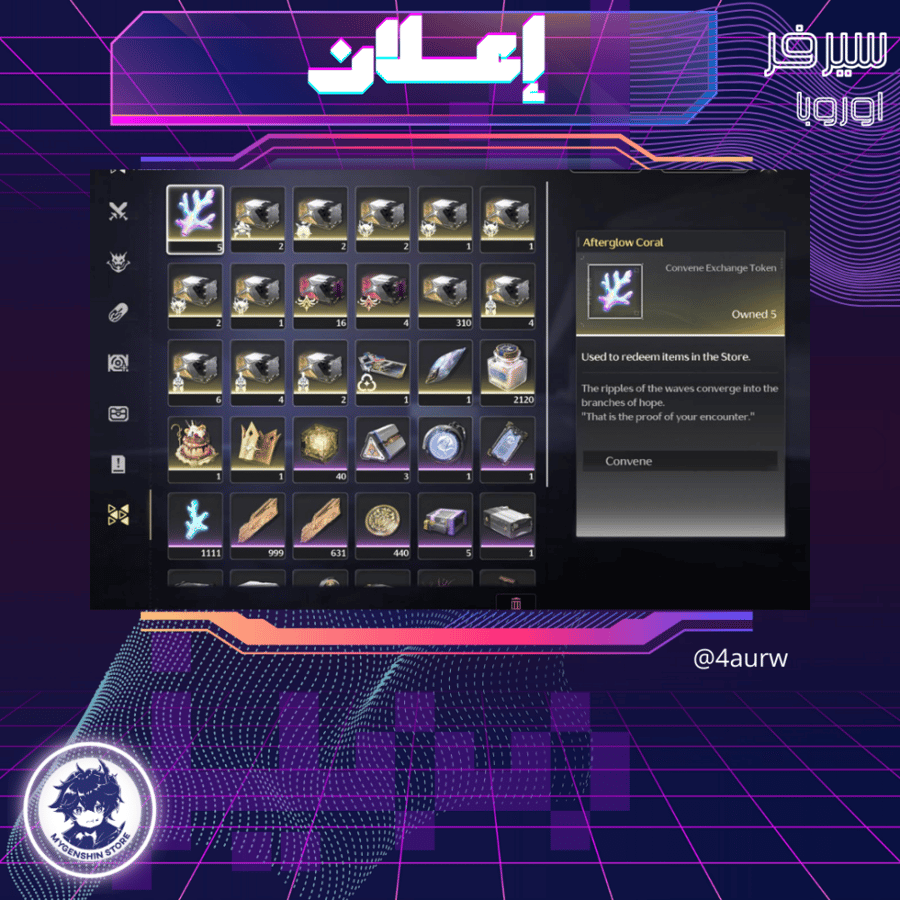 (4aurw) حساب سيرفر اوروبا لفل 75يحتوي(14 شخصية)