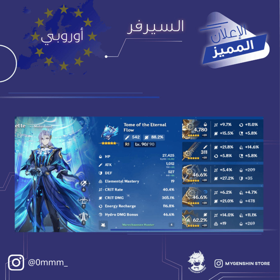 (0mmm_) حساب سيرفر اوروبا لفل 59 يحتوي (19 شخصيه
