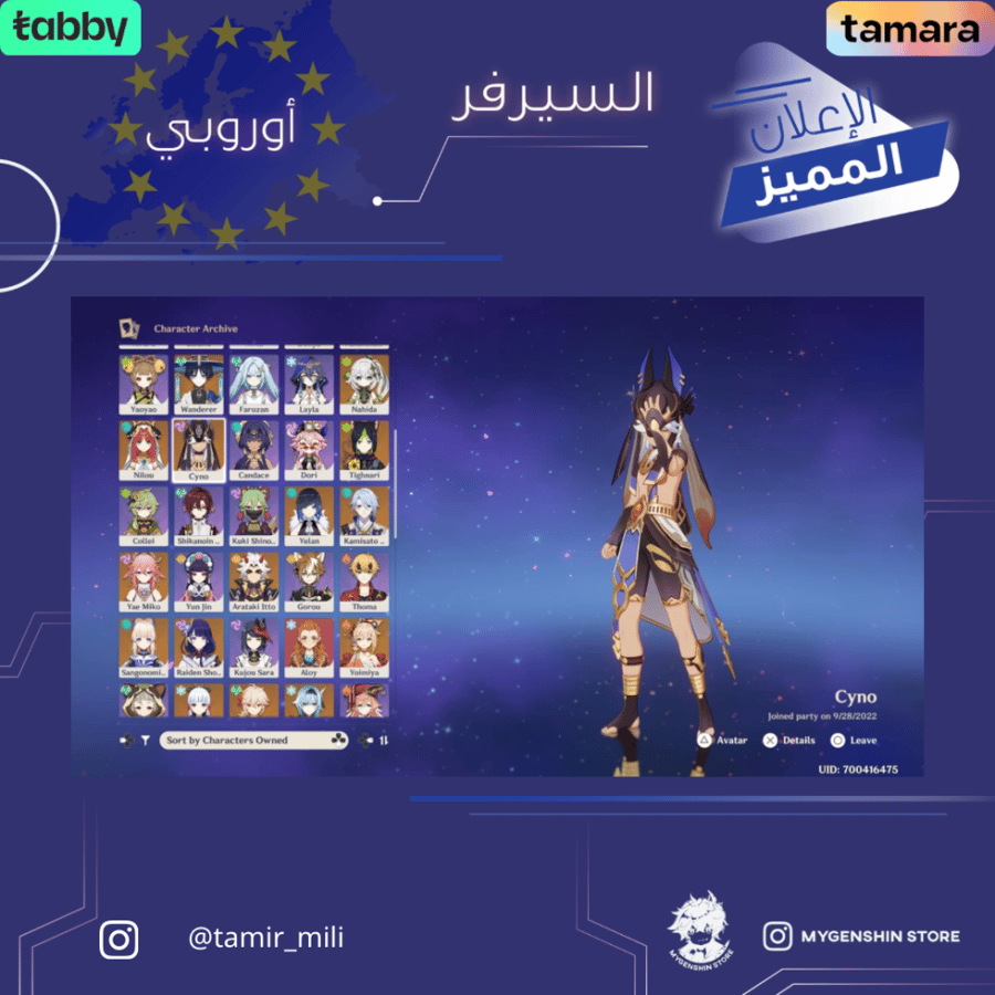 (tamir_mili) حساب سيرفر اوروبا لفل 60 يحتوي (36 شخصيه)