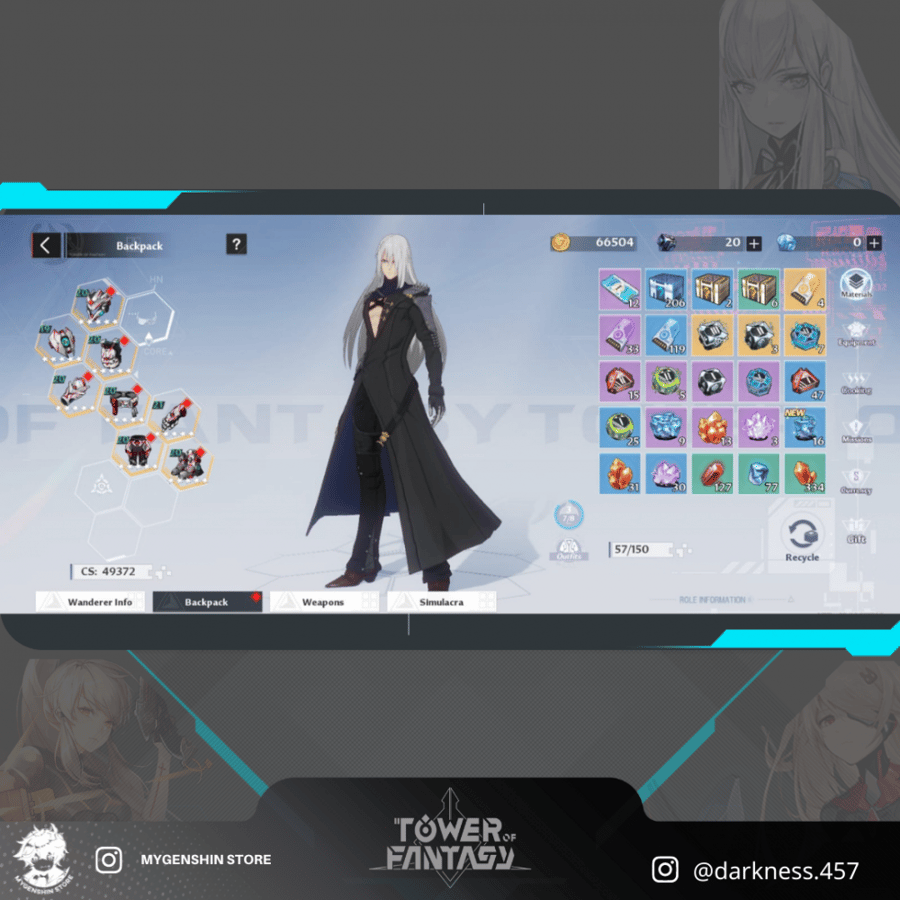 (darkness.457) حساب سيرفر اوروبي-Ex Nihilor لفل 70 يحتوي (9 شخصيات)