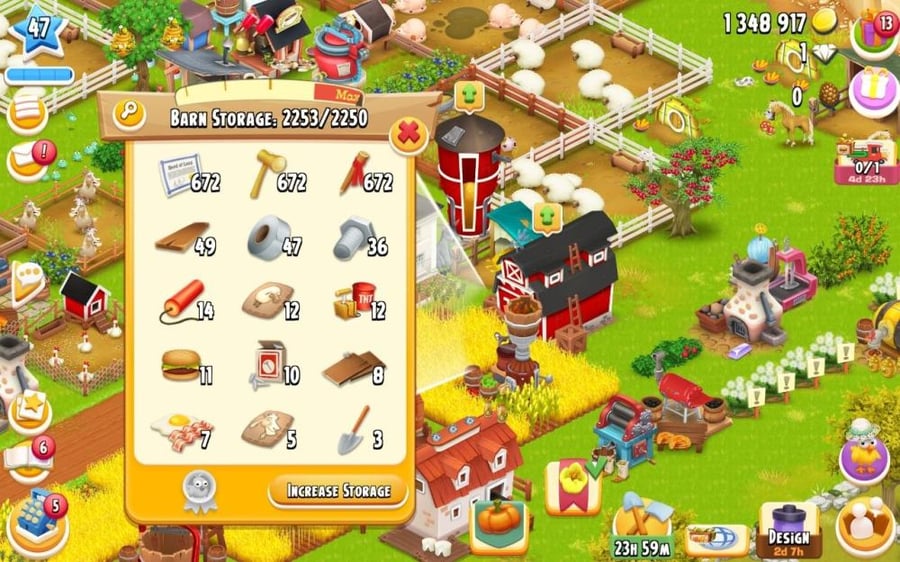 مزرعة ادوات ارض مستوى 45+ حظيرتها 2100+ /هاي داي