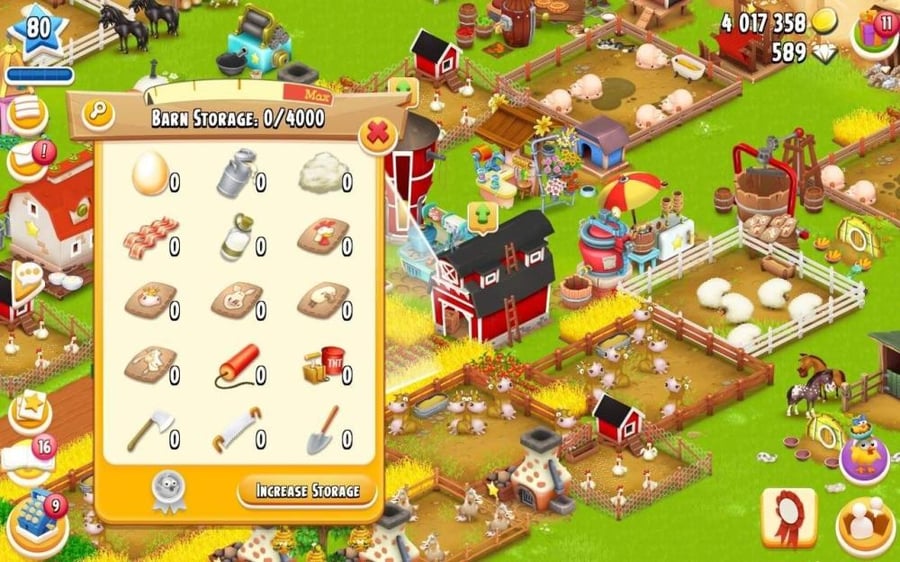 Empty farm level 80, its barn 4000 / Hay Day